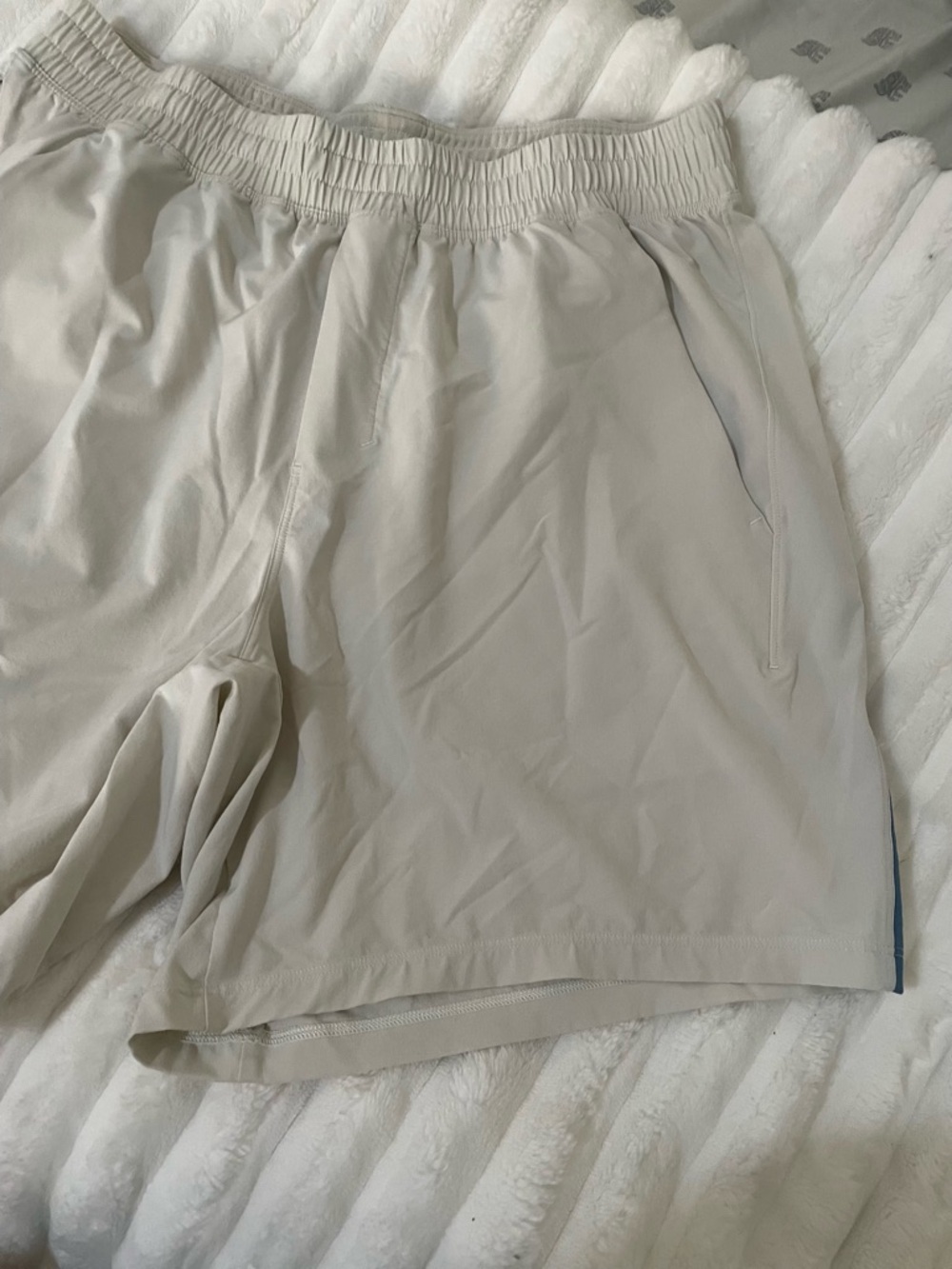 Lululemon Pace Breaker™ White Athletic Shorts with Blue Trim - Picture 9 of 15